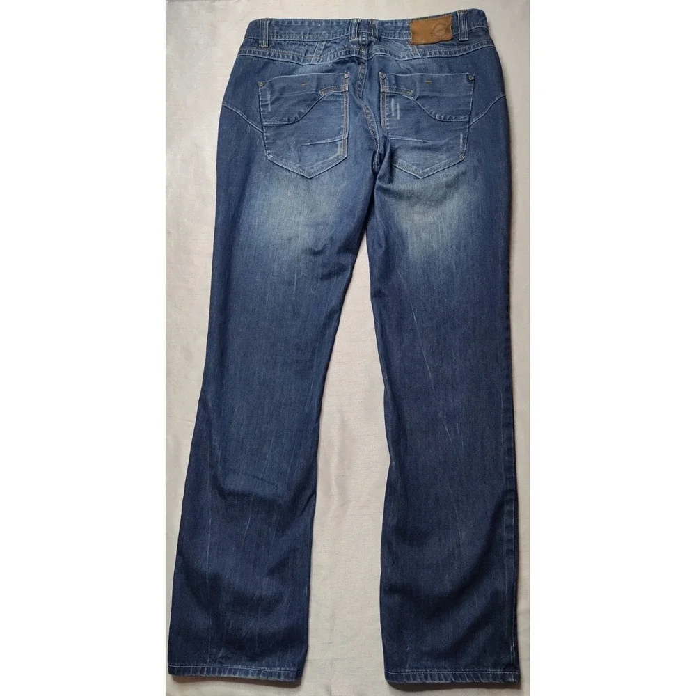 UNDERGROUND INDUSTRY Men 36X34 Distressed Denim Designer‎ Blue Jeans